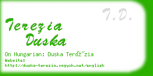 terezia duska business card